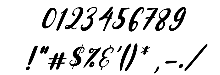 Raspberry Italic Font OTHER CHARS