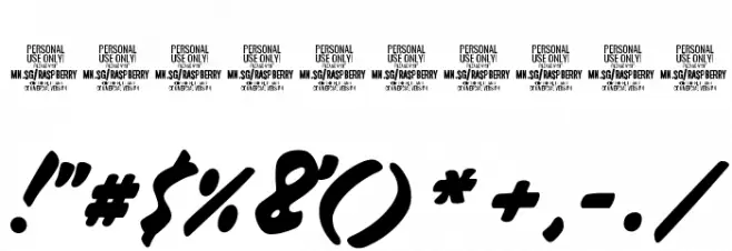 Raspberry Script PERSONAL USE Font OTHER CHARS