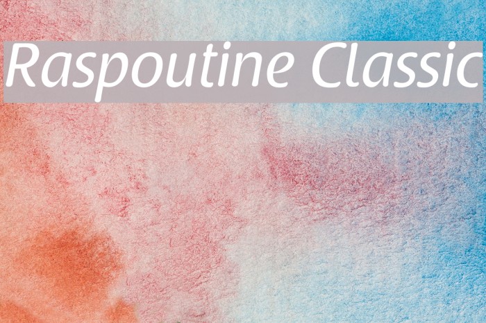 Raspoutine Classic Font examples