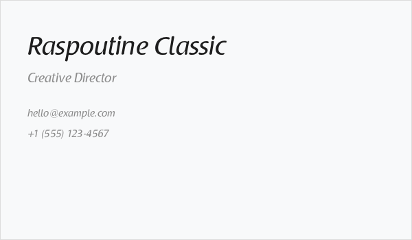 Raspoutine Classic Business Card