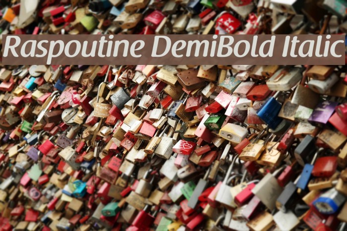 Raspoutine DemiBold Italic Font examples