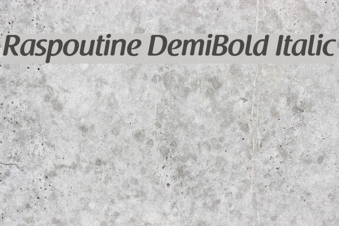 Raspoutine DemiBold Italic Font examples