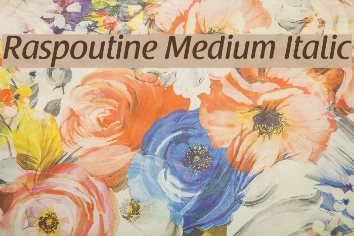 Raspoutine Medium Italic Font examples