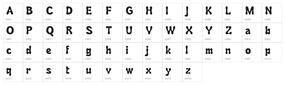 Rastely Demo Regular Character Map