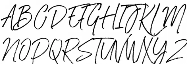 RasthmonBrushDEMO Caratteri MAIUSCOLE