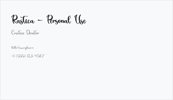 Rastica - Personal Use Business Card