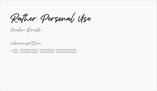 Rather Personal Use Business Card