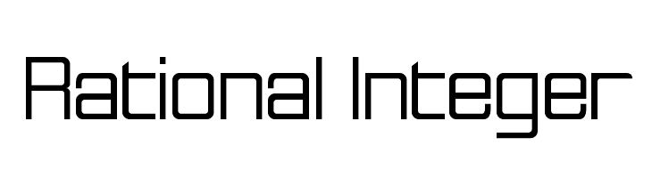 Rational Integer Font