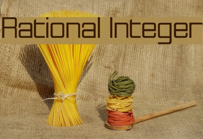 Rational Integer Font examples