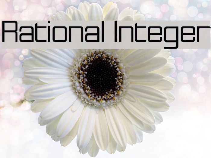 Rational Integer Font examples