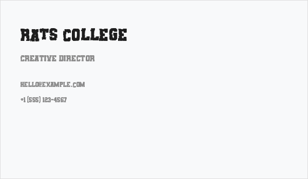 Rats College Business Card