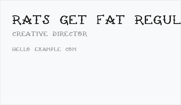 Rats Get Fat Regular Business Card