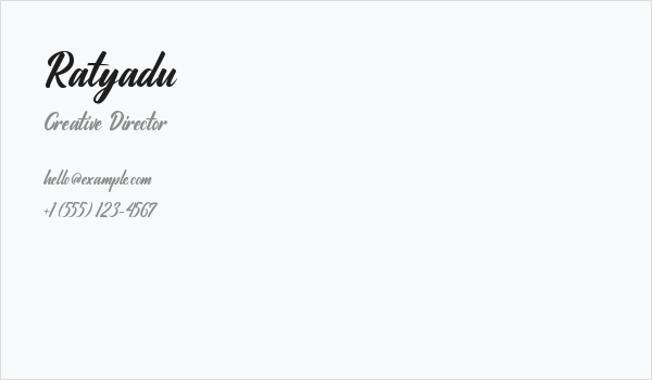 Ratyadu Business Card