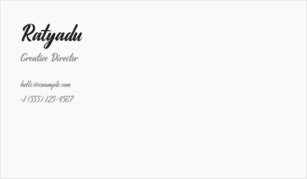 Ratyadu Business Card