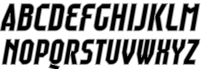 Raumdeuter Outline Italic Caratteri MAIUSCOLE