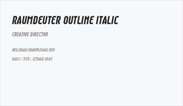 Raumdeuter Outline Italic Business Card