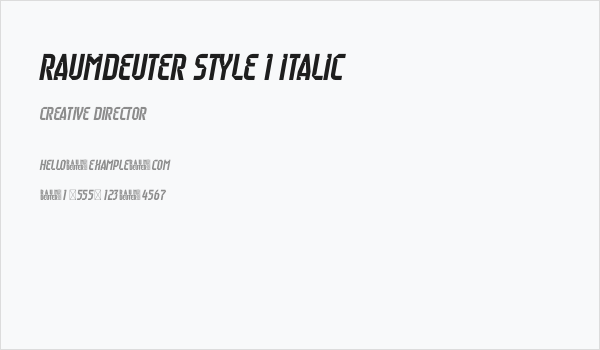 Raumdeuter Style 1 Italic Business Card