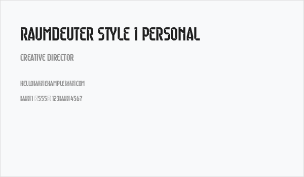 Raumdeuter Style 1 Personal Business Card