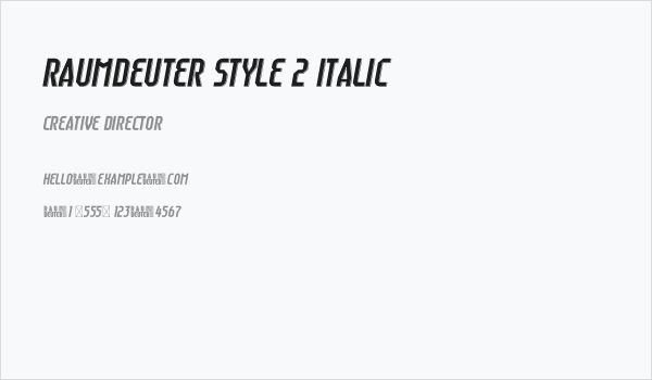Raumdeuter Style 2 Italic Business Card