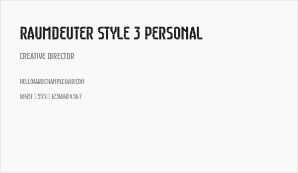 Raumdeuter Style 3 Personal Business Card