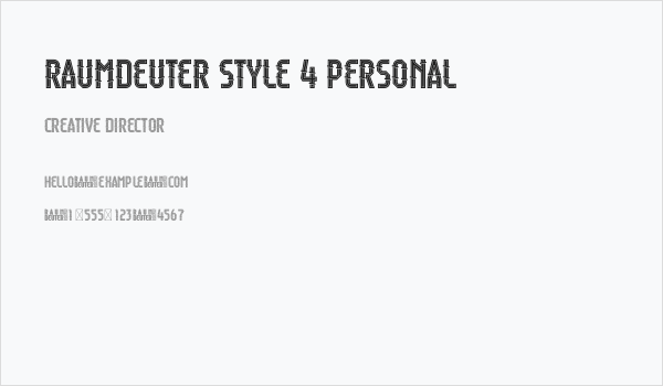 Raumdeuter Style 4 Personal Business Card