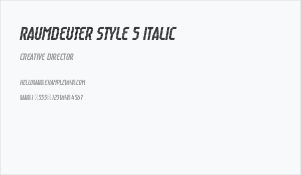 Raumdeuter Style 5 Italic Business Card
