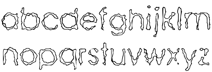 Ravaged By Years BRK Font LOWERCASE