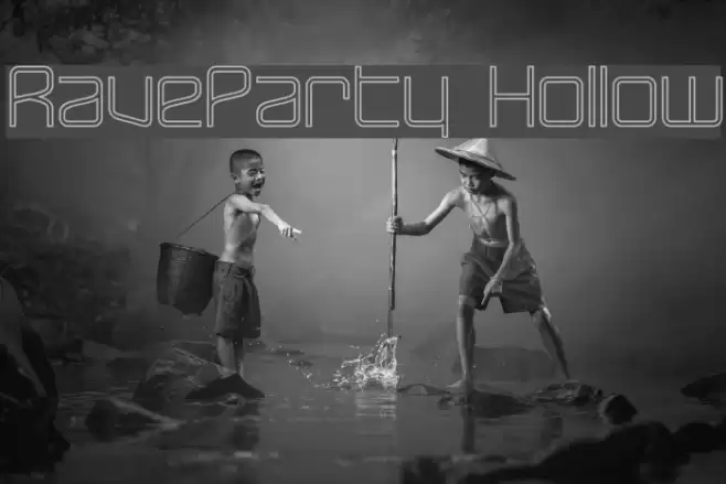 RaveParty Hollow Font examples
