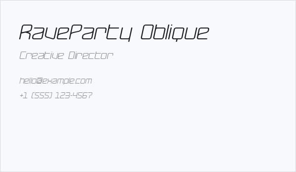 RaveParty Oblique Business Card