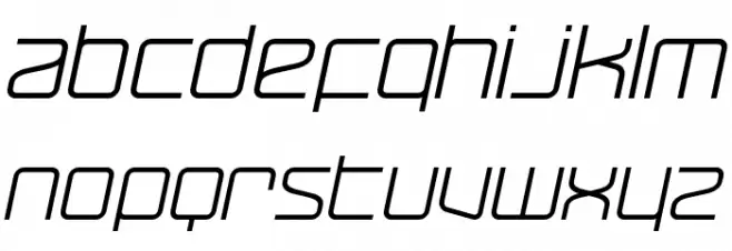 RaveParty Oblique Schriftart Kleinbuchstaben