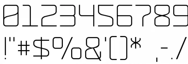 RaveParty Thin Font OTHER CHARS