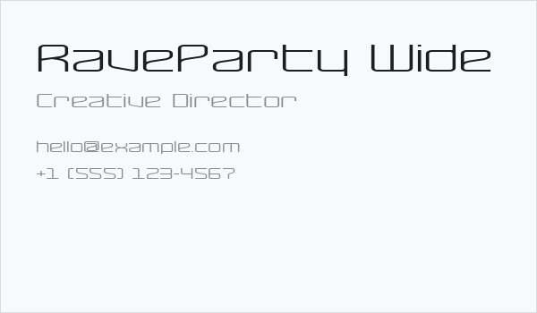 RaveParty Wide Business Card