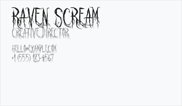 Raven Scream Business Card