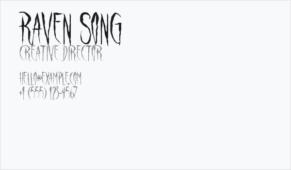 Raven Song Business Card