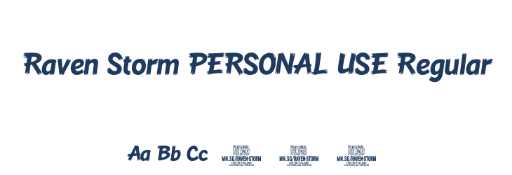 Raven Storm PERSONAL USE Regular Font Preview
