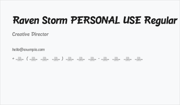 Raven Storm PERSONAL USE Regular Business Card