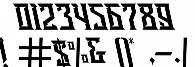 Ravenborg Tilted Font OTHER CHARS