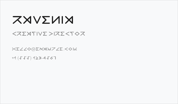 Ravenia Business Card