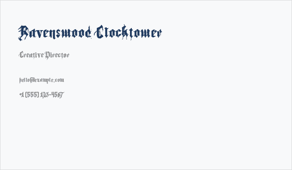 Ravenswood Clocktower Business Card