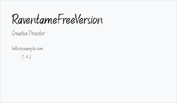 RaventameFreeVersion Business Card