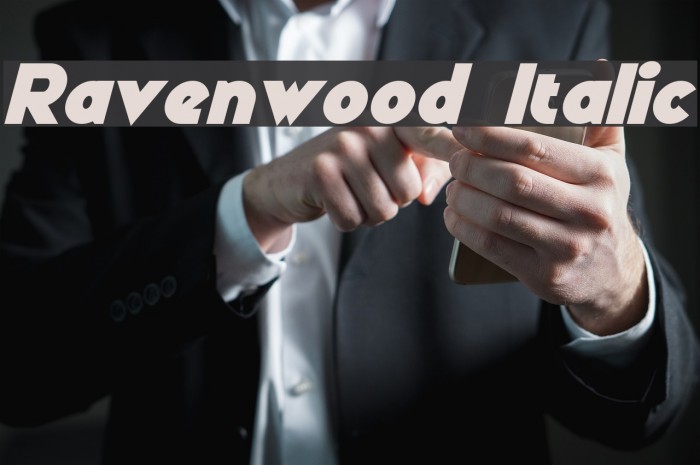 Ravenwood Italic Font examples