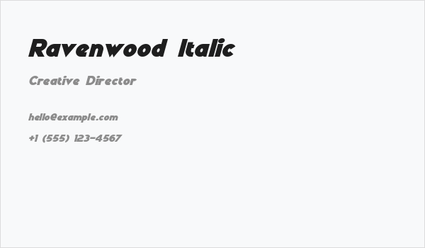 Ravenwood Italic Business Card