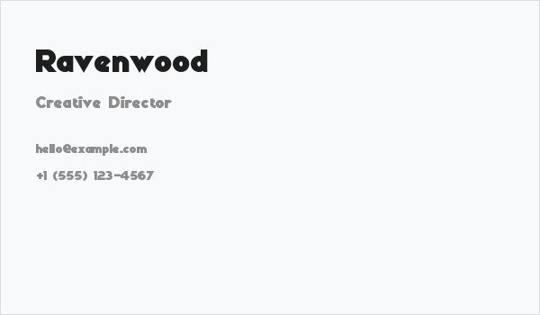Ravenwood Business Card