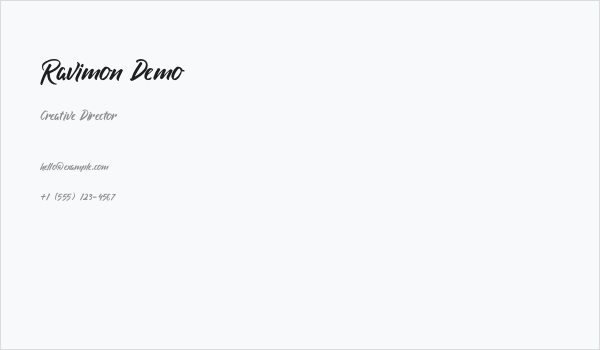 Ravimon Demo Business Card