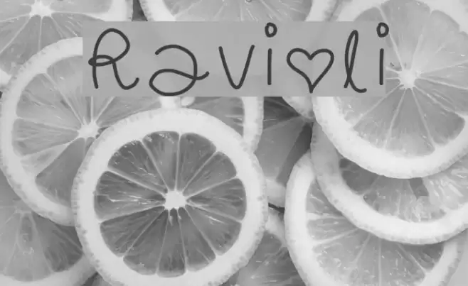 Ravioli Font examples