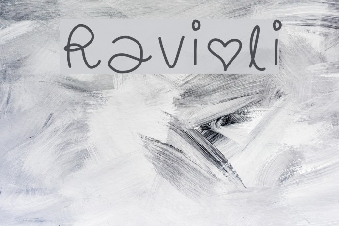 Ravioli Font examples