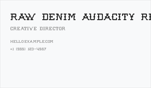 Raw Denim Audacity Regular Business Card