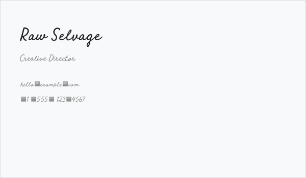 Raw Selvage Business Card