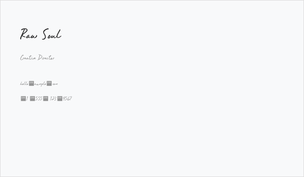 Raw Soul Business Card