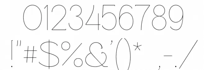 Rawengulk Ultralight Font OTHER CHARS